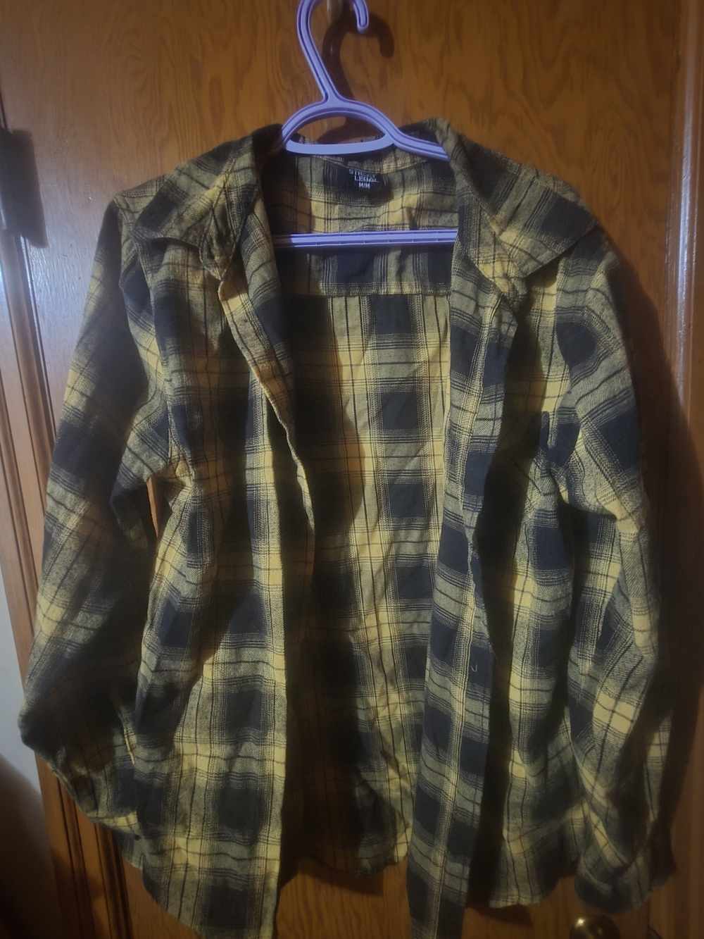 Lightweight Yellow & Black Plaid Shirt Jacket